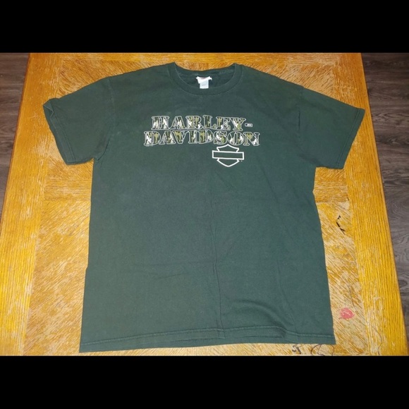 Harley Davidson Green Double Sided Print Rock Falls IL. - Picture 1 of 9